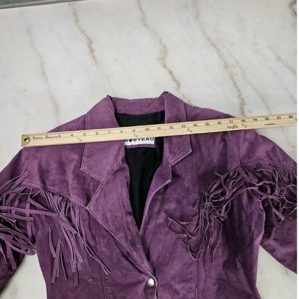VTG Purple suede fringe jacket - Picture 12 of 13